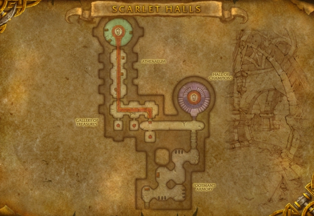 Scarlet Halls Dungeon layout